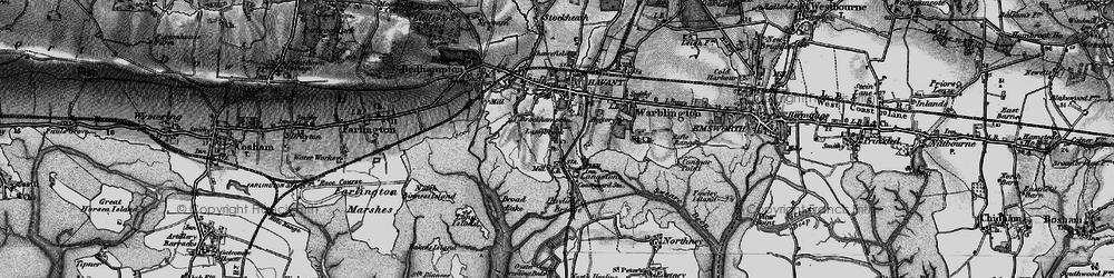 Old map of Langstone Bridge in 1895