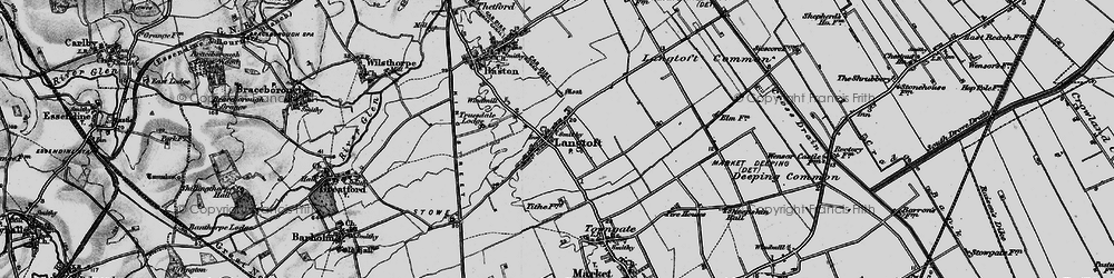 Old map of Langtoft in 1898