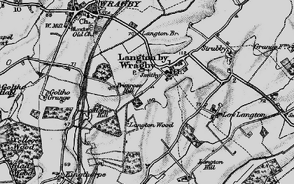 Old map of Langton by Wragby in 1899