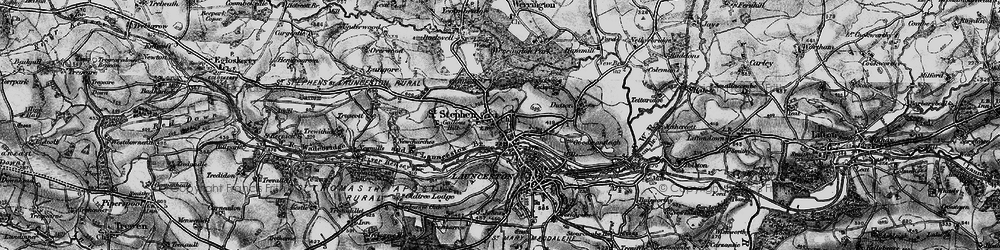 Old map of Lanstephan in 1896