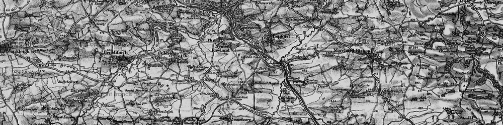 Old map of Lapford Cross in 1898