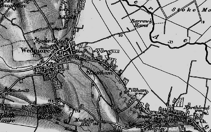 Old map of Barrow's Hams in 1898