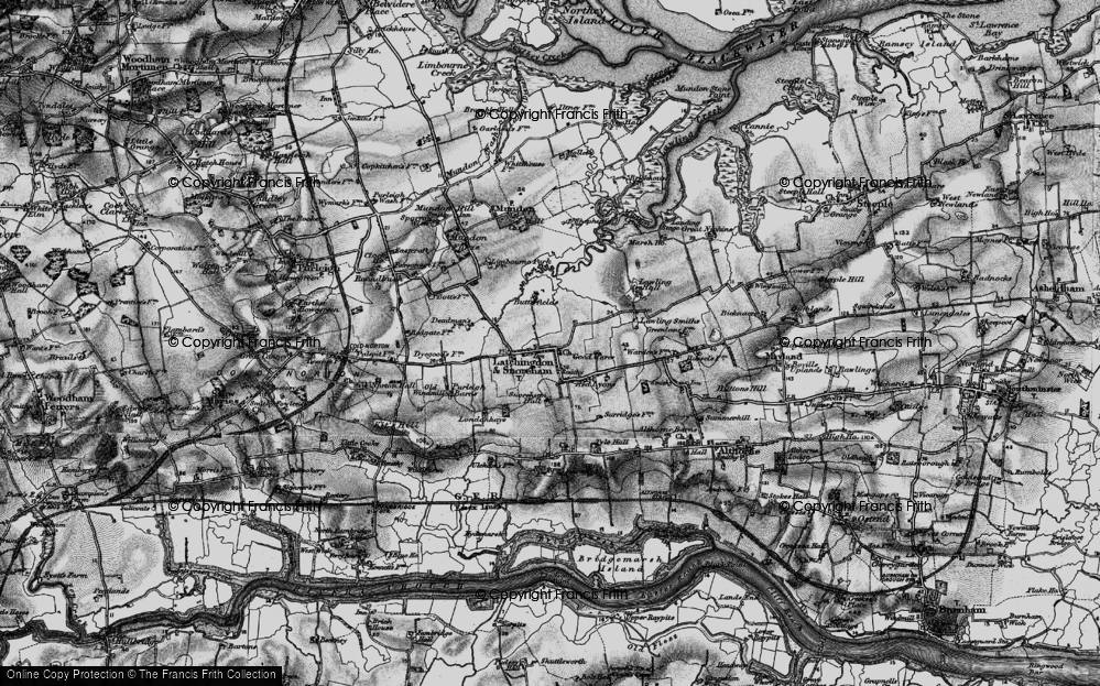 Old Map of Historic Map covering Bridgemarsh Creek in 1896