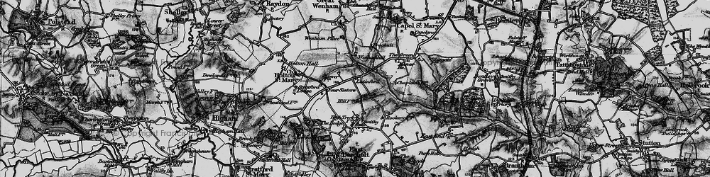 Old map of Lattinford Hill in 1896