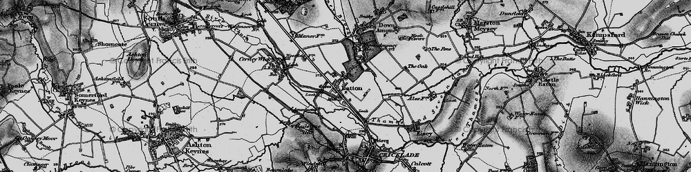 Old map of Latton in 1896