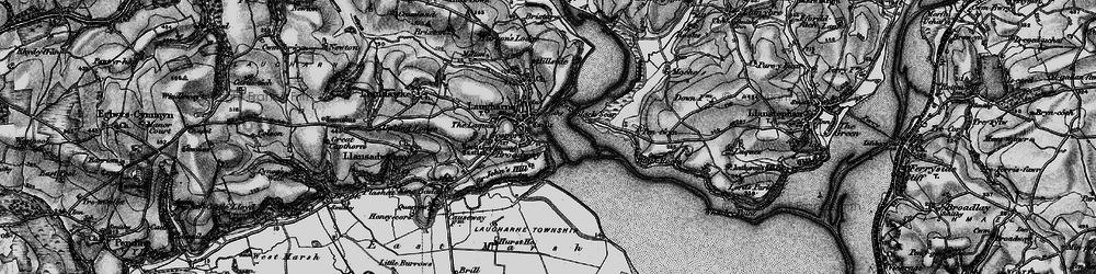 Old map of Laugharne in 1896