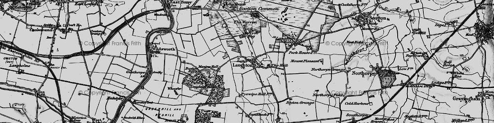 Old map of Laughton in 1895