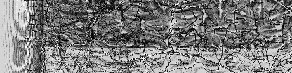 Old map of Launcells Cross in 1896