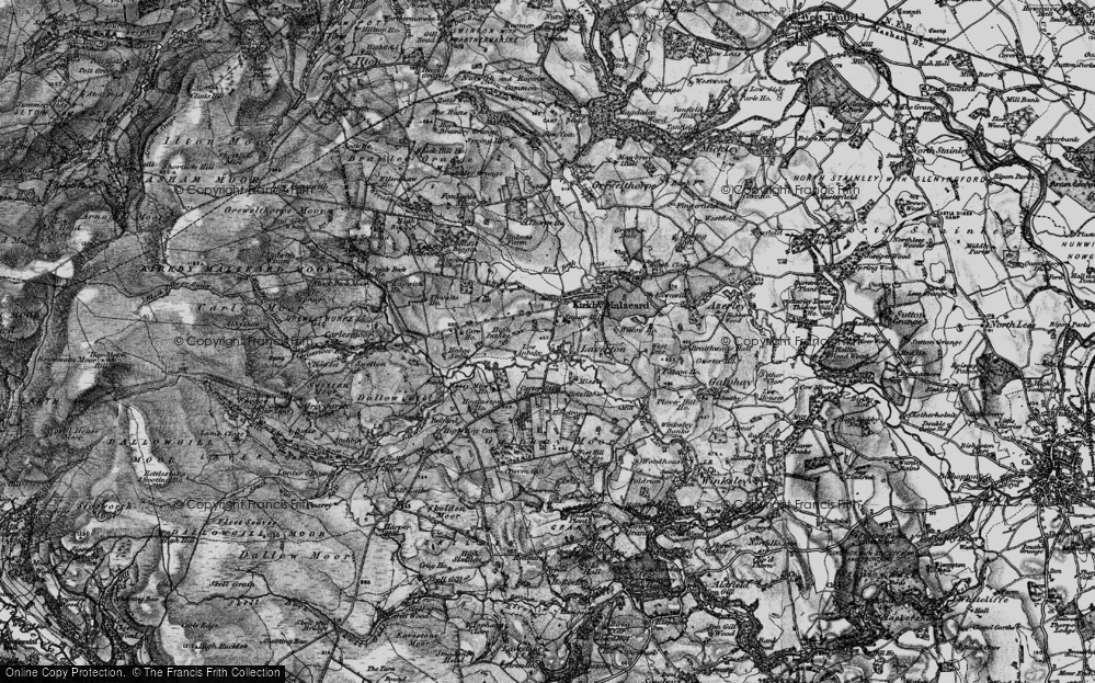Old Map of Historic Map covering Biggin Grange in 1897