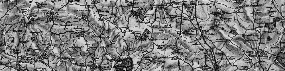 Old map of Lawshall in 1898