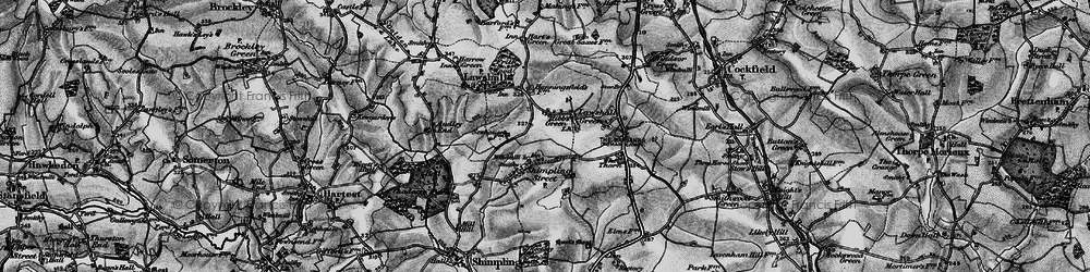 Old map of Lawshall Green in 1895