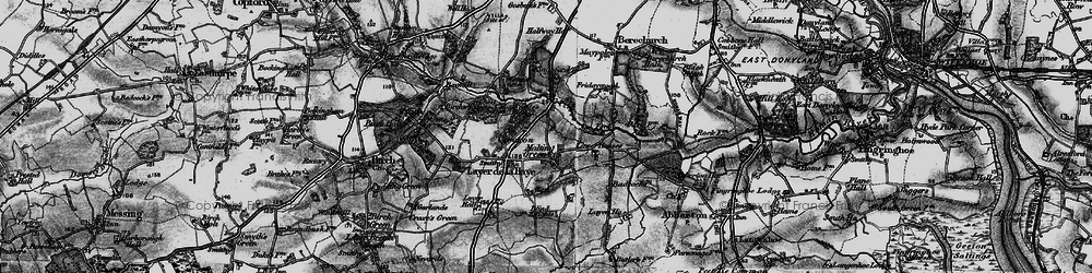 Old map of Abberton Reservoir in 1896