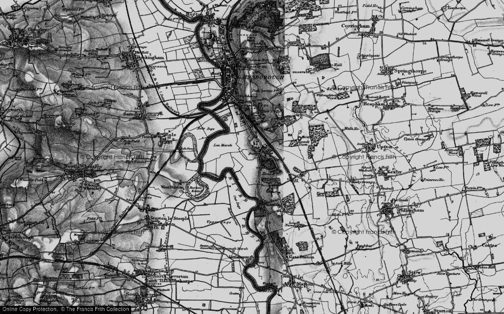 Old Map of Historic Map covering Burton Round in 1895