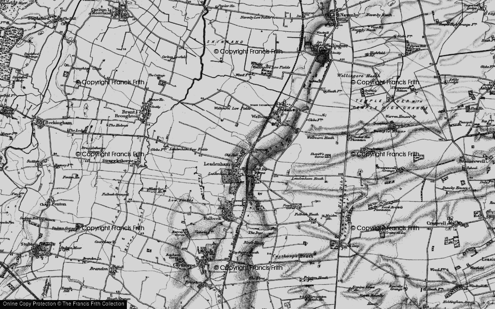 Old Map of Leadenham, 1895 in 1895