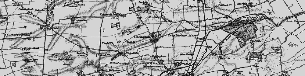 Old map of Leasingham Moor in 1895