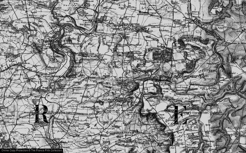 Old Map of Historic Map covering Busk Hill in 1898