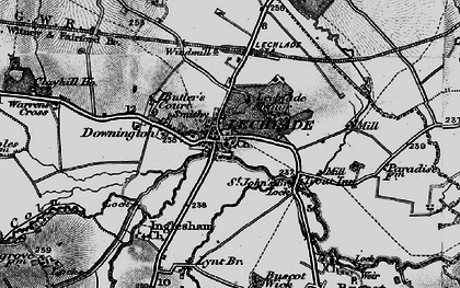 Old map of Claydon Fields in 1896