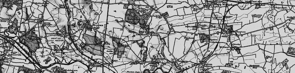 Old map of Ledston Park in 1896