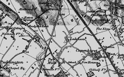 Old map of Ledsham in 1896