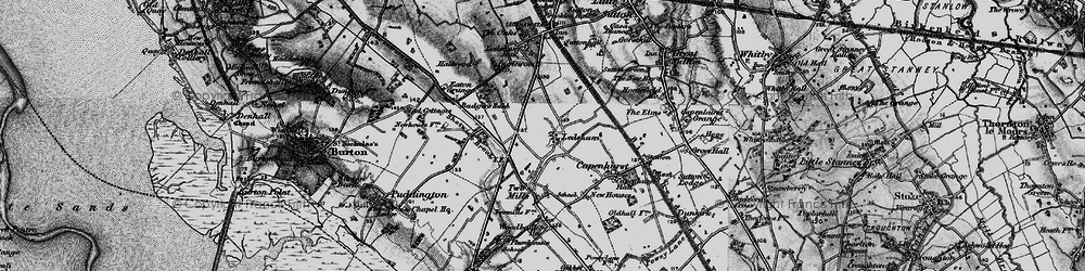 Old map of Ledsham in 1896