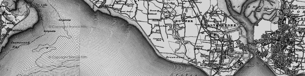 Old map of Browndown in 1895