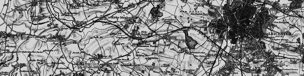 Old map of Leicester Forest East Service Area in 1899