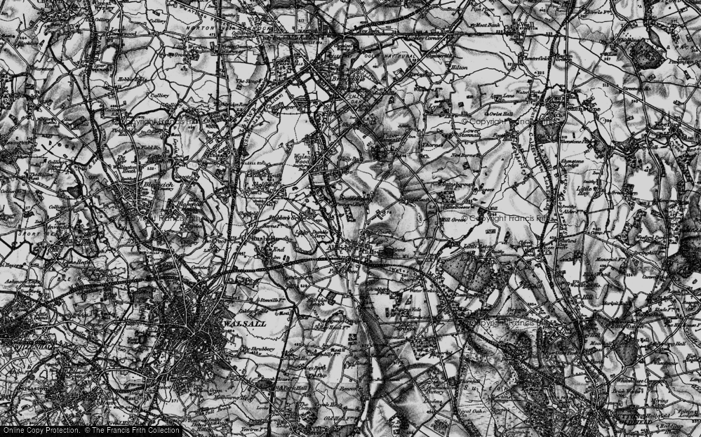 Old Map of Historic Map covering Druids Heath Fm in 1899