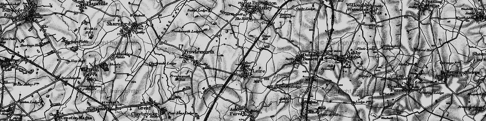 Old map of Leire in 1898