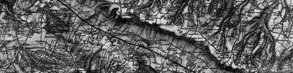 Old map of Lenham in 1895