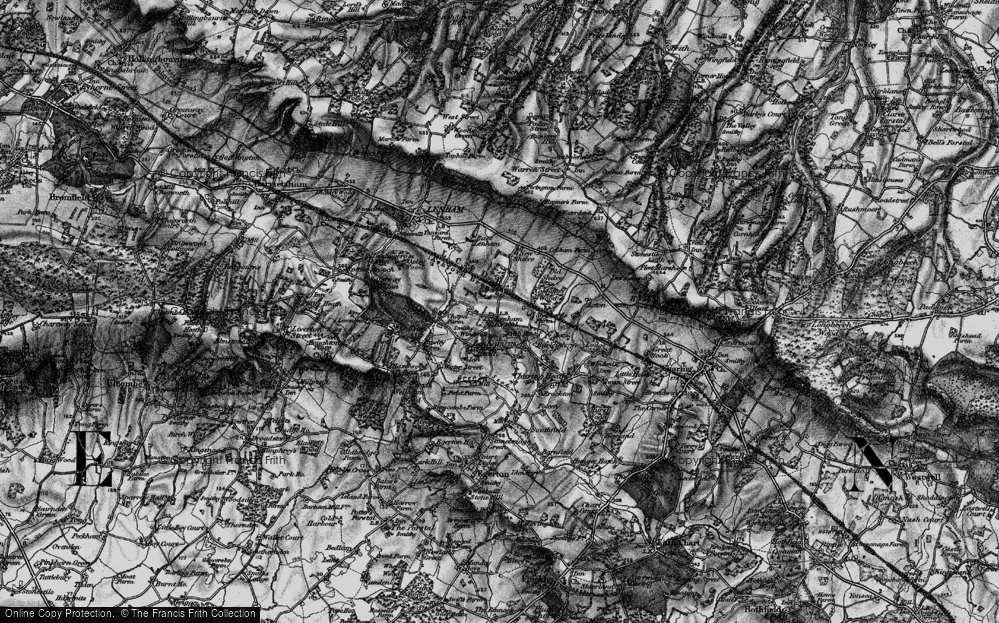 Old Map of Lenham Forstal, 1895 in 1895