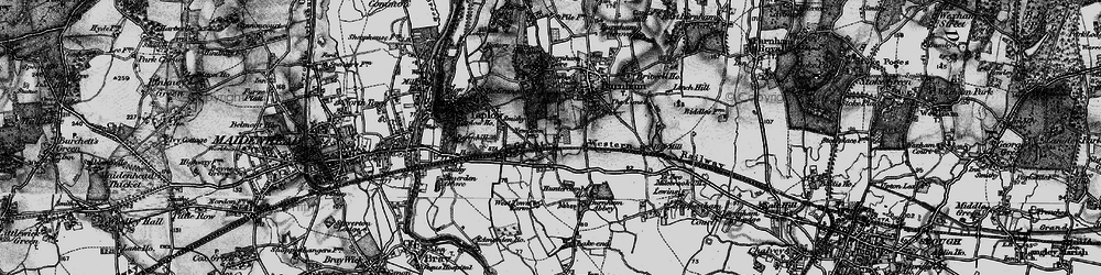 Old map of Burnham Sta in 1896