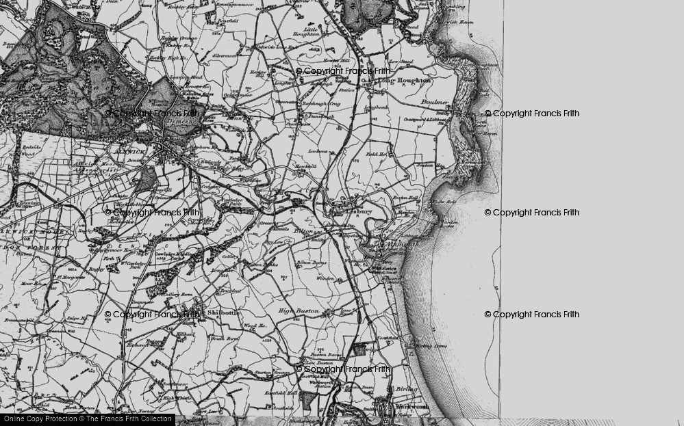 Old Map of Historic Map covering Alnmouth Sta in 1897