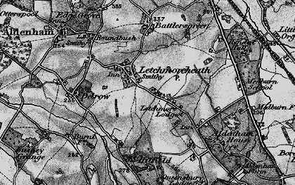 Old map of Aldenham School in 1896