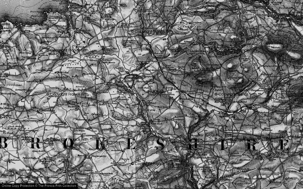 Old Map of Historic Map covering Letterston Moorland in 1898