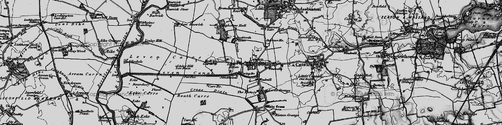 Old map of Burshill and Barff Drain in 1897