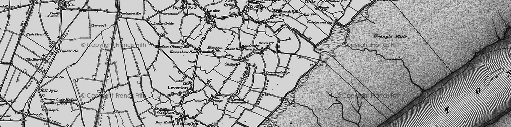 Old map of Leverton Outgate in 1898