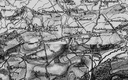 Old map of Lewdown in 1895