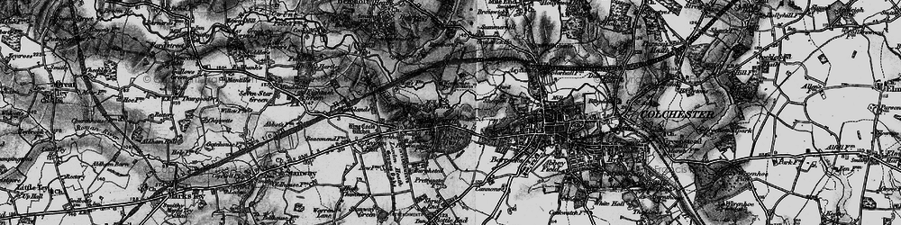 Old map of Lexden in 1896