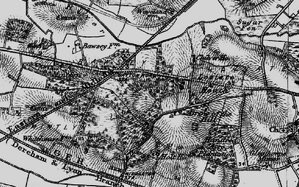 Old map of Leziate in 1893