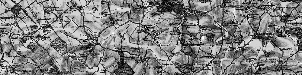 Old map of Lidgate in 1898