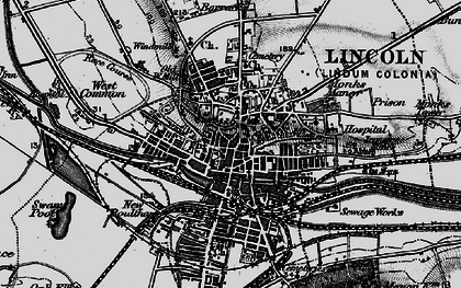 Old map of Lincoln in 1899