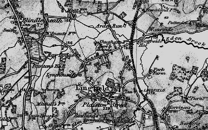Old map of Lingfield Common in 1895