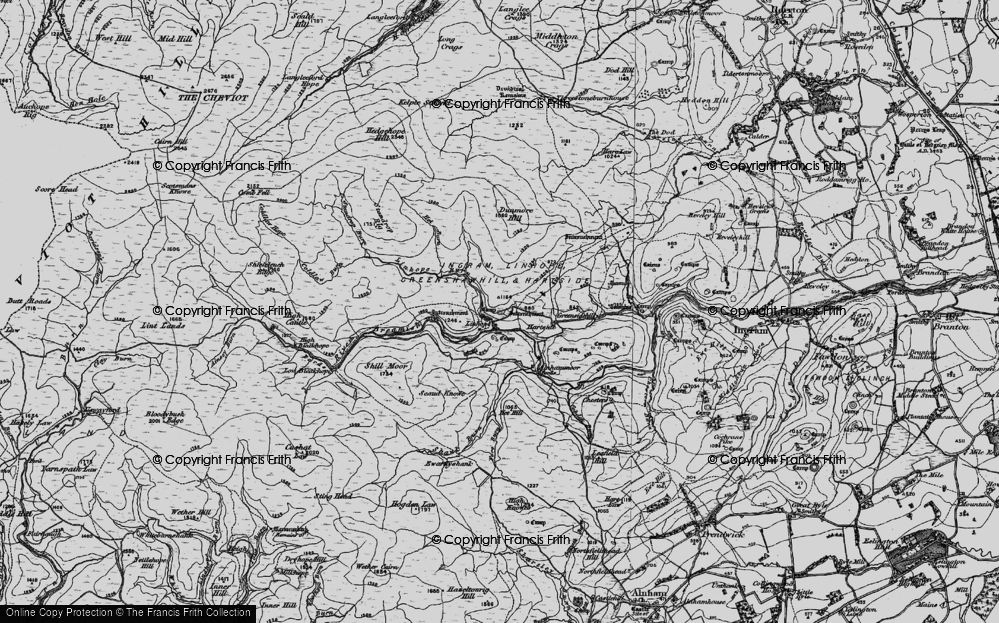 Old Map of Historic Map covering Alnhammoor in 1897