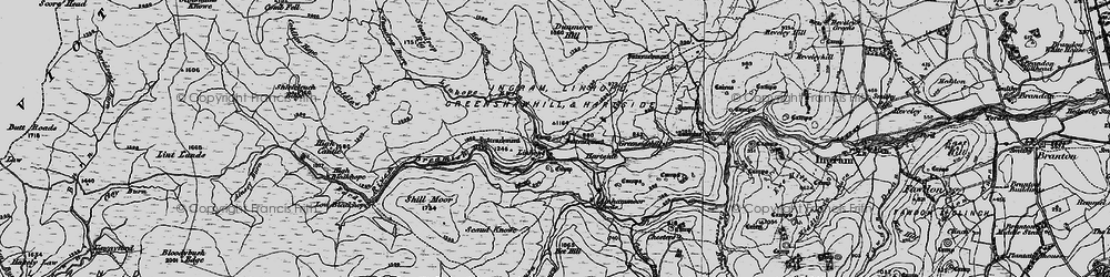 Old map of Linhope Spout in 1897