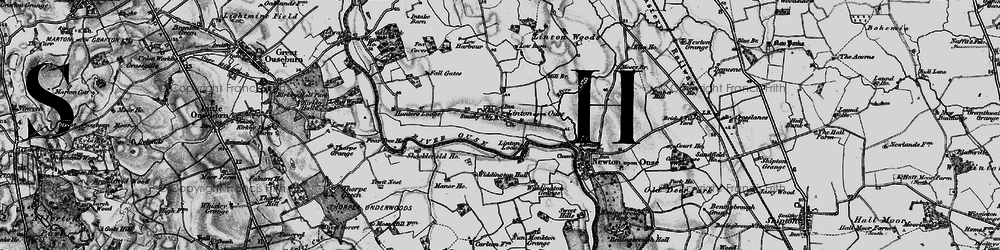 Old map of Linton-on-Ouse Airfield in 1898