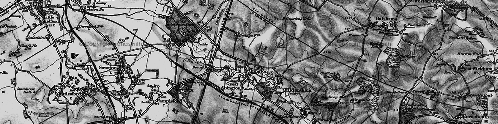 Old map of Bourn Br in 1895