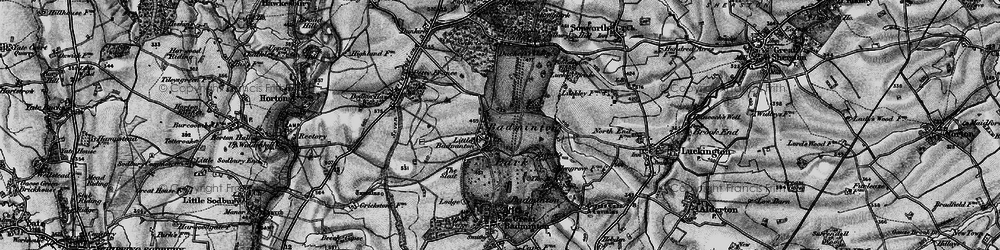 Old map of Badminton Down in 1898