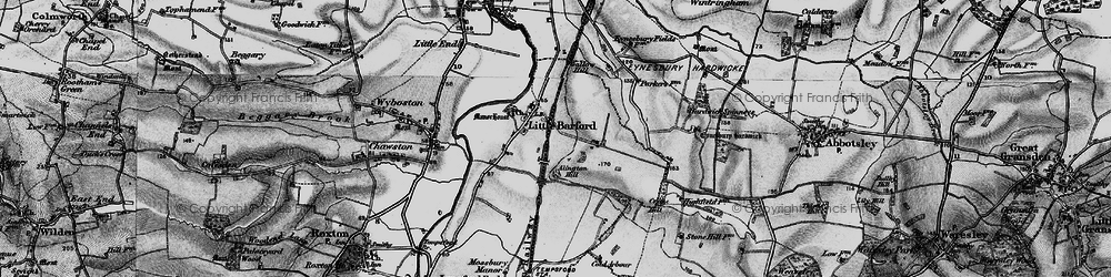 Old map of Little Barford in 1898