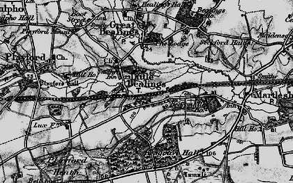 Old map of Little Bealings in 1896