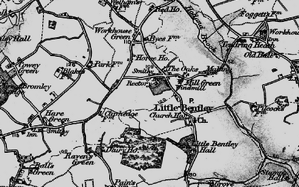 Old map of Little Bentley in 1896